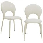 Lot de 2 chaises de salle  manger blanches en forme de coquillage476083cm - xjing