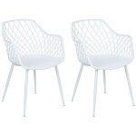 Lot de 2 chaises de salle � manger blanches nashua ii