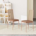 Lot de 2 chaise de salle  manger en metal et rotinchaise rembourrebois massifstyle scandinavepour