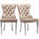 Lot de 2 chaises de salle  manger capitonne en velourschaise de salon pieds de support en mtal garniture ...