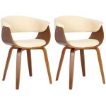 Chaises de salle à manger - design rétro - lot de 2 - bois massif - simili cuir - confortable Chaises de salle à manger - design rétro - lot de 2 - bois massif - simili cuir - confortable