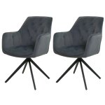 Lot de 2 chaises de salle a manger fauteuils pivotants 180� avec accoudoirs rembourrage epais design ...