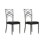 Lot de 2 chaises de salle � manger girard m�tal noir