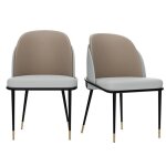 Lot de 2 chaises salle à manger - chaise grise et beige foncé de cuisine en cuir confortable - 52x53x80. ... Lot de 2 chaises salle à manger - chaise grise et beige foncé de cuisine en cuir confortable - 52x53x80. ...