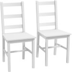 Lot de 2 chaises de salle � manger homcom en bois massif de pin chaise de cuisine dossier lattes esprit ...