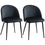 Lot de 2 chaises salle  manger homcom chaise de cuisine scandinave chaise en velours rembourre avec ...