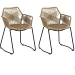 Lot de 2 chaises de salle  manger homcom design bohme assise en corde tresse pitement en acier 56 ...