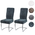 Lot de 2 chaises de salle à manger hwc - g56 chenille bleu - vert Lot de 2 chaises de salle à manger hwc - g56 chenille bleu - vert