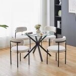Lot de 2 chaise salle � manger en peluche teddy - mengda - avec pieds en m�tal - pour cuisine restaurantchambr ...