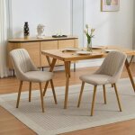 Lot de 2 chaise salle � manger scandinavepour chambre salon cuisine bureaurembourr� en tissu pieds en ...