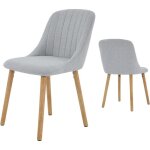 Lot de 2 chaise salle � manger scandinavepour chambre salon cuisine bureaurembourr� en tissu pieds en ...