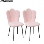 Lot de 2 chaises de salle � manger en velours - mengda - chaise de cuisine moderne - pieds en m�tal - ...