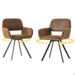 Lot de 2 chaises de salle à manger vintage - pivotantes à 360° - avec accoudoirs - adaptées pour salle ... Lot de 2 chaises de salle à manger vintage - pivotantes à 360° - avec accoudoirs - adaptées pour salle ...