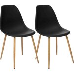 Lot de 2 chaises style scandinave ava pieds métal imitation chêne atmosphera - noir Lot de 2 chaises style scandinave ava pieds métal imitation chêne atmosphera - noir