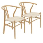 Lot de 2 chaises style scandinave en bois massif - oviala