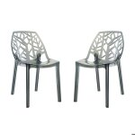 Lot de 2 chaises zelda en polycarbonate transparent empilables design inspir� de la nature pour maison ...