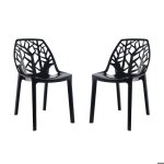 Lot de 2 chaises zelda en polycarbonate transparent empilables design inspir� de la nature pour maison ...