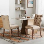 Lot de 2 chaisess de salle  manger - chaises de cuisine - style classique - chaises salon rembourre ...