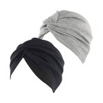 Lot de 2 chapeaux hijab croiss sur le devant pour femmes bonnet de nuit extensible en coton bandeaux ...
