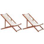 Lot de 2 chiliennes avec toiles (plusieurs options) bois fonc� avellino