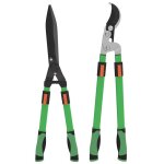 Lot de 2 cisailles de jardin - outsunny - cisaille  haies longueur 635 - 785 cm scateur  enclume longueur ...