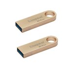 Lot de 2 cl usb kingston datatraveler se9 gen 3 - 64go 220mb / s mtal cl usb 3. 2 gen 1 - dore