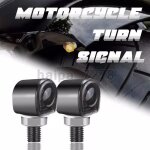 Lot de 2 clignotants led pour motos lumire clignotante ambre mini lampe universelle