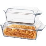Lot de 2 cocottes en verre avec couvercles - passe au four - passe au four - passe au micro - ondes - ... Lot de 2 cocottes en verre avec couvercles - passe au four - passe au four - passe au micro - ondes - ...