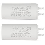 Lot de 2 condensateurs 2. 5 �f sp�cial volet roulant somfy moteur 6 nm � petites cosses 28mm - garantie ...