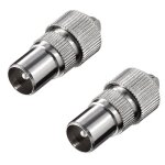 Lot de 2 connecteurs coaxiaux m�les pour antenne tv (lot de 2) pour c�ble rf de t�l�vision freeview en ...