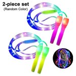 Lot de 2 cordes � sauter � led r�glables en longueur et trois modes d�clairage pour enfants spectacle ...