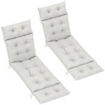 Lot de 2 coussins de chaise longue - outsunny - coussin bain de soleil �pais confortable - 6 attaches ...