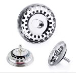 Lot de 2 cr�pines universelles en acier inoxydable pour �vier de cuisine anti - odeurs (8 cm de diam�tre) ...