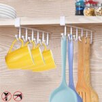 Lot de 2 crochets de rangement pour tasses verres  vin ustensiles de cuisine cravates ceintures sans ...