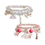 Lot de 2 crystal beads braceletcrystal beads bracelet cinnamoroll bracelets de pendentif pour filles ...