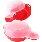 Lot de 2 cuiseurs � ?ufs pour micro - ondes - 1 minute - outil de cuisine pour omelette de hambourg (rouge ...