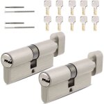 Lot de 2 cylindres de serrure 30 / 30 35 / 35 40 / 40 avec 5 cls cylindre profil double cylindre cl ...