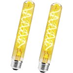 Lot de 2 dimmable 4w ampoule tube longue edison led spiralé filament e27 t30 4w ampouleverre ambré Lot de 2 dimmable 4w ampoule tube longue edison led spiralé filament e27 t30 4w ampouleverre ambré