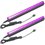 Lot 2 diodes �lectroluminescentes uv led 5w tube lumi�re noire 395nm (24 led chacune) aliment�e par usb ...