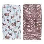 Lot de 2 draps de berceau respirants et lastiques pour bb housse de matelas pour berceau rectangulaire ...