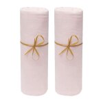 Lot de 2 draps housse lit bb 60 x 120 cm / 100% coton / 57 fils / cm - 1 rose + 1 rose