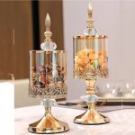 Lot 2 élégantes boîtes à bonbons en verre - motif botanique décoratif - parfait pour la décoration et ... Lot 2 élégantes boîtes à bonbons en verre - motif botanique décoratif - parfait pour la décoration et ...