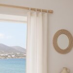 Lot de 2 embouts capuchon en bois naturel 28mm pour barre  rideaux - boulet