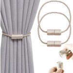Lot de 2 embrasses rideaux magn�tiques - attaches de rideau en tiss� � la main de 45 cm - pour rideau ...