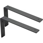 Lot de 2 équerres murales charge lourde 30cm acier 3mm l avec vis pour étagères industrielles label Lot de 2 équerres murales charge lourde 30cm acier 3mm l avec vis pour étagères industrielles label