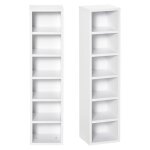 Lot de 2 �tag�res colonnes armoire de rangement cd - dvd 6 + 6 compartiments dim. 21l x 19l x 88h cm ...