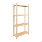 Lot de 2 tagres de rangement en bois 33x89x178 cm - rayonnages  4 niveaux pour hangar garage - rack ...