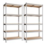 Lot de 2 tagre rangementfrixovel 5 tablettes rglables capacit 875 kg rayonnages en mtal idal pour ...