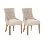 Lot de 2 fauteuils 56x60x93 cm en tissu cr�me - vladi