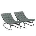 Lot de 2 fauteuils  bascule extrieur - outsunny - coussins pais sige tissu textilne respirant et ...